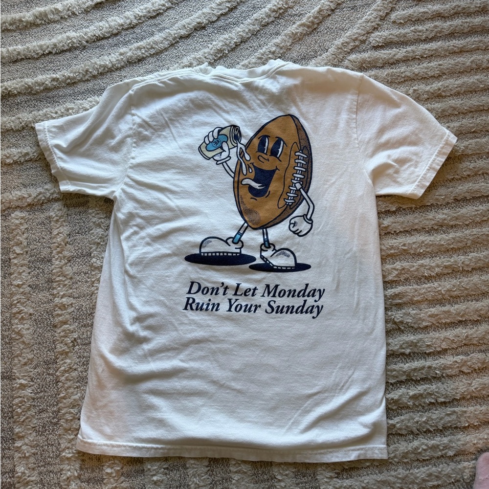 Barstool Sports Don’t Let Monday Ruin Your Sunday White Graphic Men's Shirt